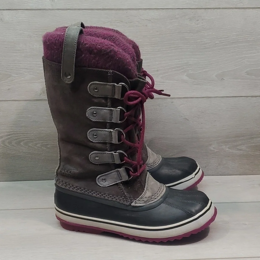 Sorel Women Joan Of Artic Tall Duck Rubber Waterproof Boots shoes sz 7.5
